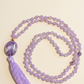 Mala da meditazione in Ametista lavanda, ametista, 108 perle, Perla Guru in ametista Chevron