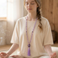 Mala da meditazione in Ametista lavanda, ametista, 108 perle, Perla Guru in ametista Chevron