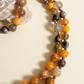Mala fatta a mano con pietre dure naturali in Diaspro calabrone, Pietra Guru Agata, Rame