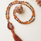 Mala fatta a mano con pietre dure naturali in Diaspro calabrone, Pietra Guru Agata, Rame