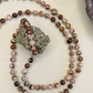Mala fatta a mano con pietre dure naturali in Diaspro zebra marrone, Pietra Guru Agata, Rame