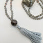 Mala 108 con pietre naturali di Labradorite, Pietra Guru Ametista, Rame