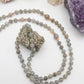 Mala 108 con pietre naturali di Labradorite, Pietra Guru Ametista, Rame