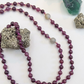 Mala 108 con pietre naturali di Granato almandino, Labradorite, Pietra Guru Labradorite, Rame