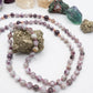 Mala fatta a mano con pietre dure naturali di Elbaite, Pietra Guru Agata , Rame