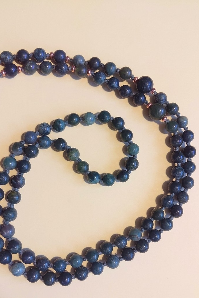 Mala in Agata muschiata, Pietra Guru Agata albero, Rame