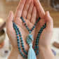 Mala per la pratica della meditazione in Apatite e Rame