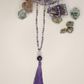 Mala da meditazione in Ametista Chevron, Perle Guru in Ametista lavanda e Ametista