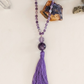 Mala da meditazione in Ametista Chevron, Perle Guru in Ametista lavanda e Ametista