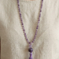 Mala da meditazione in Ametista Chevron, Perle Guru in Ametista lavanda e Ametista