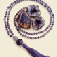 Mala da meditazione in Ametista Chevron, Perle Guru in Ametista lavanda e Ametista