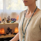 Mala per la pratica della meditazione in Apatite e Rame