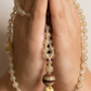 Mala collana 108 perle Quarzo citrino, pietra guru Occhio di tigre, rame