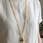Mala collana 108 perle Quarzo citrino, pietra guru Occhio di tigre, rame