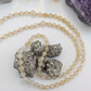 Mala collana 108 perle Quarzo citrino, pietra guru Occhio di tigre, rame