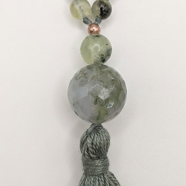 Mala in Prehnite, Pietra guru Agata muschiata, Rame