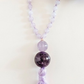 Mala da meditazione in Ametista lavanda 108 perle, Perla Guru in ametista e rame