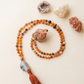 Mala fatta a mano con pietre dure naturali in Diaspro calabrone, Pietra Guru Agata Botswana, Rame