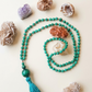 Mala 108 con pietre naturali di Malachite, Perla Guru Malachite