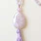 Mala da meditazione in Ametista lavanda, Perla Guru in Quarzo rosa