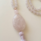 Mala da meditazione in Ametista lavanda, Perla Guru in Quarzo rosa