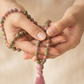 Mala 108 perle di Rodonite, Unakite, Lepidolite, Pietra Guru Pietra di luna, rame