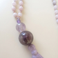 Mala fatta a mano con pietre dure naturali di Kunzite, Pietre Guru Ametista, Rame