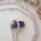 Mala fatta a mano con pietre dure naturali di Kunzite, Pietre Guru Ametista, Rame