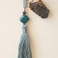 Mala in Occhio di falco, Acquamarina, Apatite, Pietra Guru Apatite, Rame