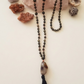 Mala da meditazione in Ossidiana dorata, Pietra Guru Agata, Rame
