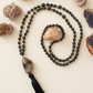 Mala da meditazione in Ossidiana dorata, Pietra Guru Agata, Rame