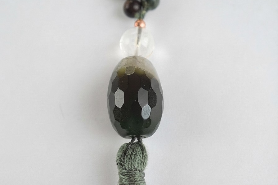 Mala in Diaspro Kambaba, Pietra guru Agata verde, Rame