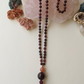 Mala 108 con pietre naturali di Granato almandino, Pietra Guru Pietra di luna e agata, Rame