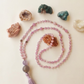 Mala da meditazione in Kunzite, Perla Guru in Ametista lavanda, Agata grigia e rame