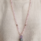 Mala da meditazione in Kunzite, Perla Guru in Ametista lavanda, Agata grigia e rame