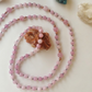 Mala da meditazione in Kunzite, Perla Guru in Ametista lavanda, Agata grigia e rame