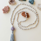 Mala da meditazione in Agata Grigia e Howlite con dettagli in Argento 925