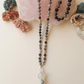 Mala in Diaspro zebrato, Agata bianca, Pietra Guru Agata bianca, Rame