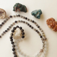 Mala in Diaspro zebrato, Agata bianca, Pietra Guru Agata bianca, Rame