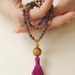 Mala collana 108 perle di Tormalina vari colori, Pietra Guru Occhio di tigre dorato, Agata gialla, Rame