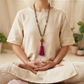 Mala collana 108 perle di Tormalina vari colori, Pietra Guru Occhio di tigre dorato, Agata gialla, Rame