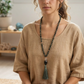 Mala in Diaspro Kambaba, Pietra guru Agata verde, Rame