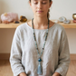 Mala da meditazione artigianale in Acquamarina, Apatite e Occhio di Falco – 108 perle