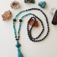 Mala da meditazione artigianale in Apatite e Pietra Lavica con Olio Essenziale – 108 perle