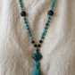 Mala da meditazione artigianale in Apatite e Pietra Lavica con Olio Essenziale – 108 perle