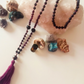 Mala da meditazione artigianale in Lepidolite e Pietra Lavica con Olio Essenziale – 108 perle