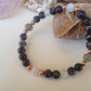 Bracciale in Ossidiana Fiocco di Neve, Labradorite Bianca e Labradorite – Perle naturali da 6 mm