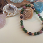 Bracciale in Nefrite, Lepidolite e Granato – Perle naturali da 6 mm
