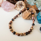 Bracciale in Diaspro Zebra Marrone e Agata Bianca e Nera – Perle naturali da 6 mm