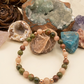 Bracciale in Pietra di Luna Pesca e Unakite – Perle naturali da 6 mm
